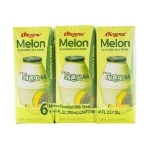 Melon Flavored Milk Drink,Korean Sweet and Creamy Beverage,6.76 fl oz*6 Packs