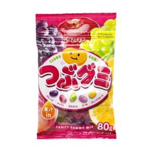 Tsubu Jelly Gummy Candy Fruits Mix, 80g